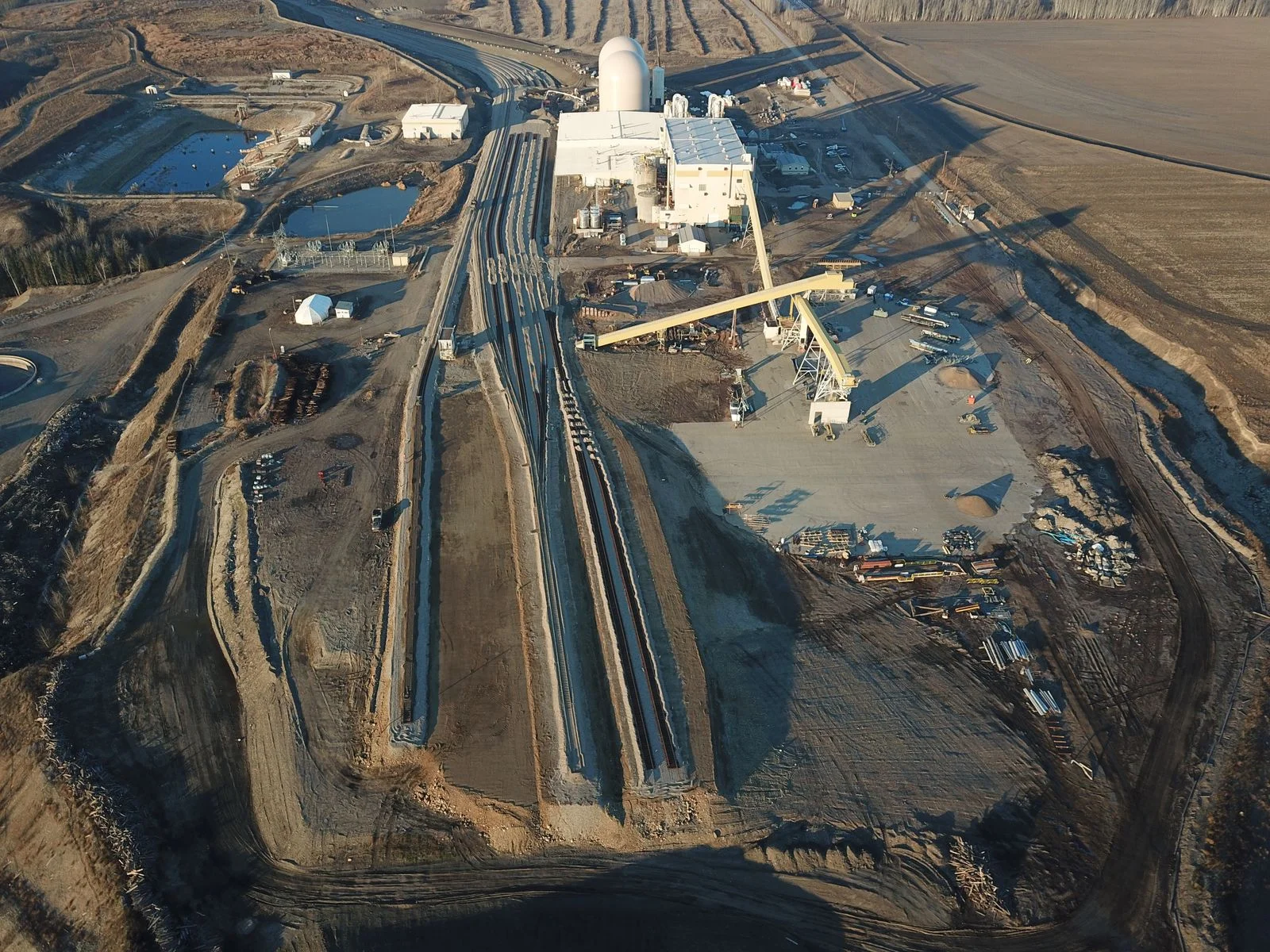 Aerial view of Taylor rail terminal track yard